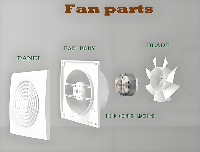JOANAJO 6 Inch Exhaust Fan Bathroom Exhaust Fan Damper ABS Waterproof - Image 7