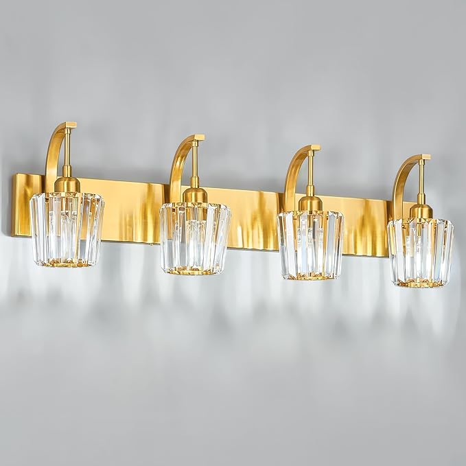 FDPBY Modern Bathroom Vanity Light, 4-Light Gold Wall Sconce - Image 8