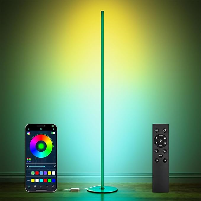 luckystyle Smart RGB Corner Floor Lamp, Bright LED Tall Modern Floor Lamp by luckystyle