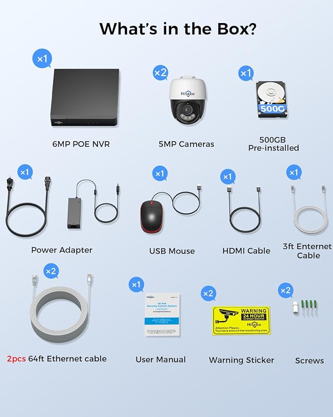Hiseeu 6MP PoE Secuirty Camera System, - Image 9