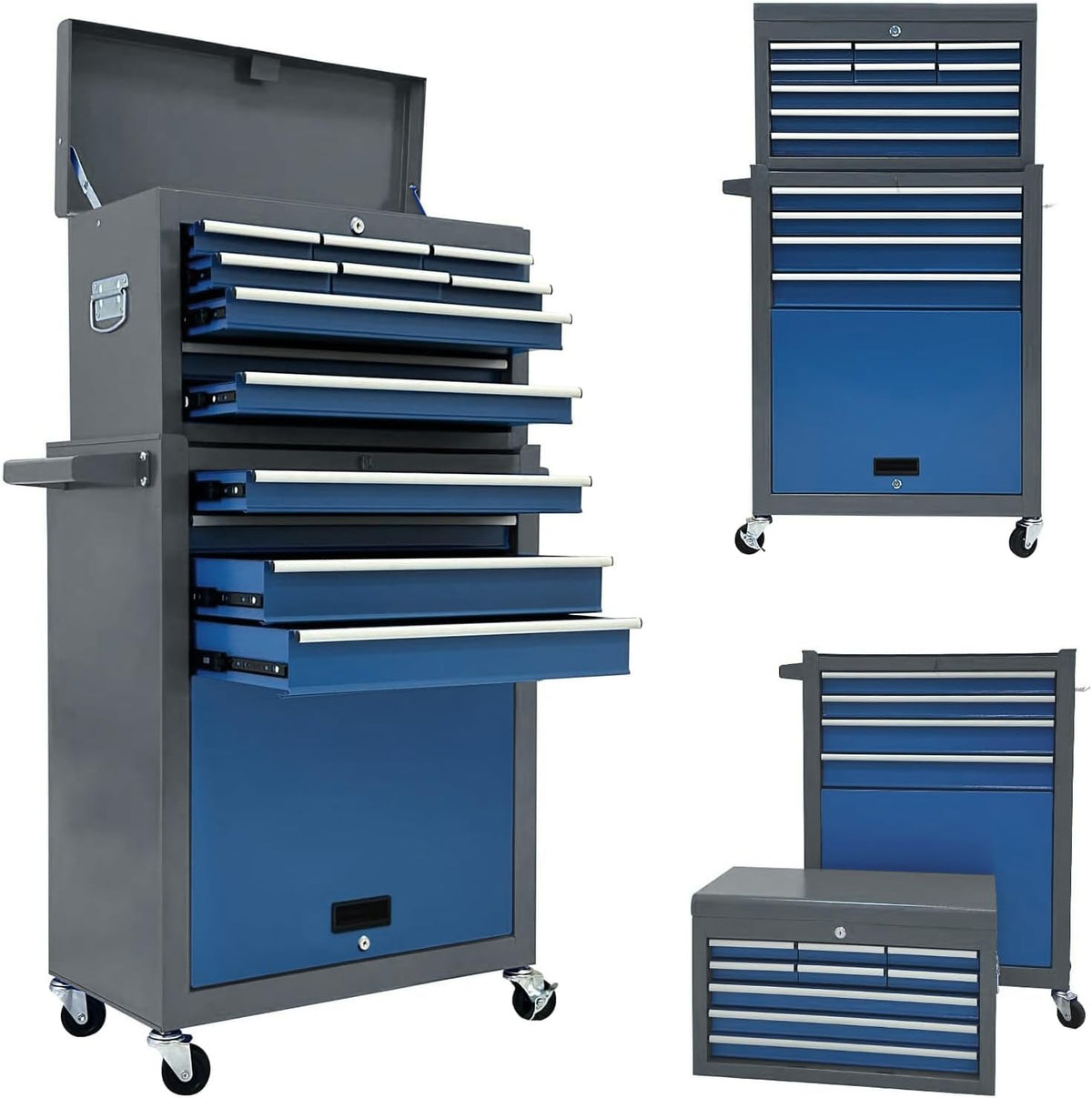 13-drawer tool chest, rolling tool box with wheels, main product view