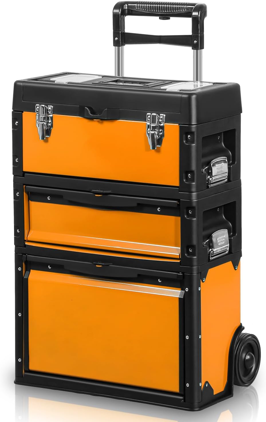 auto dynasty 3-tier rolling trolley tool box stackable, main product view