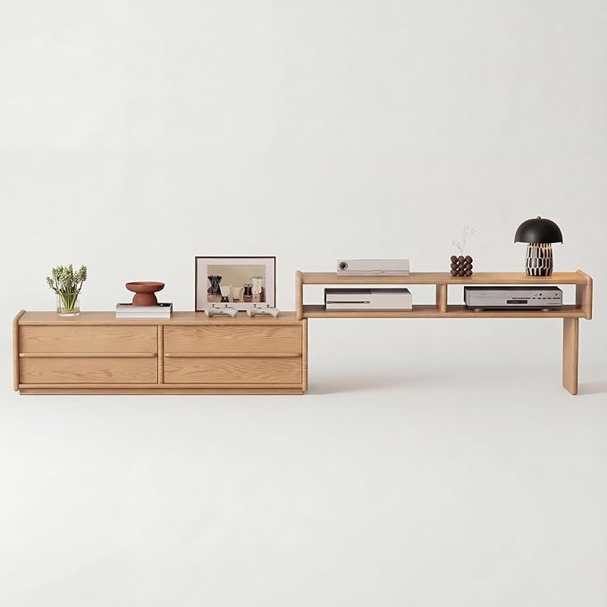 YQJJGL Solid Wood TV Stand for TVs up to 65 Inch, Walnut TV Stand - Image 9