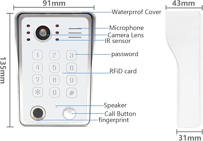 Wired Video Door Phone Kit Apartment Intercom System, 10 Inch Touch Screen - Image 7
