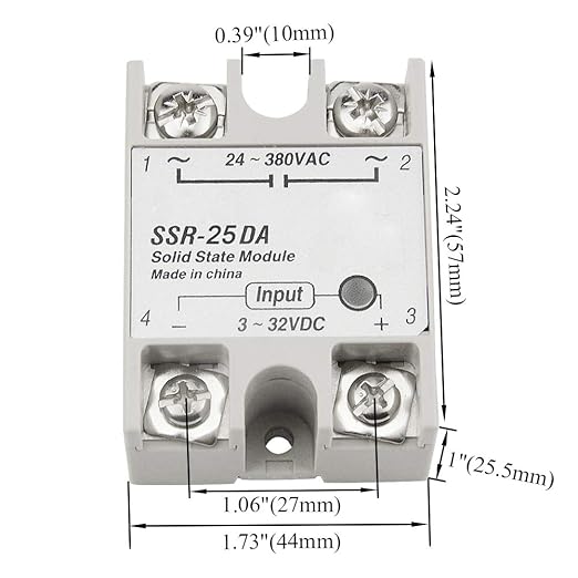 XINGYHENG 2Pcs SSR-25DA Single-Phase DC Solid State Relay Module Load 24-380VAC - Image 5