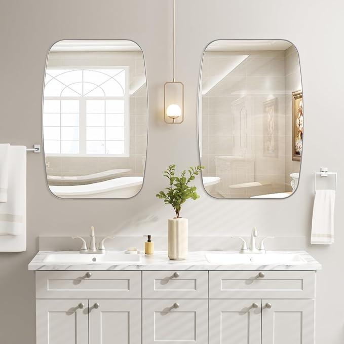Brushed Nickel Bathroom Mirror, Living Room - Image 7