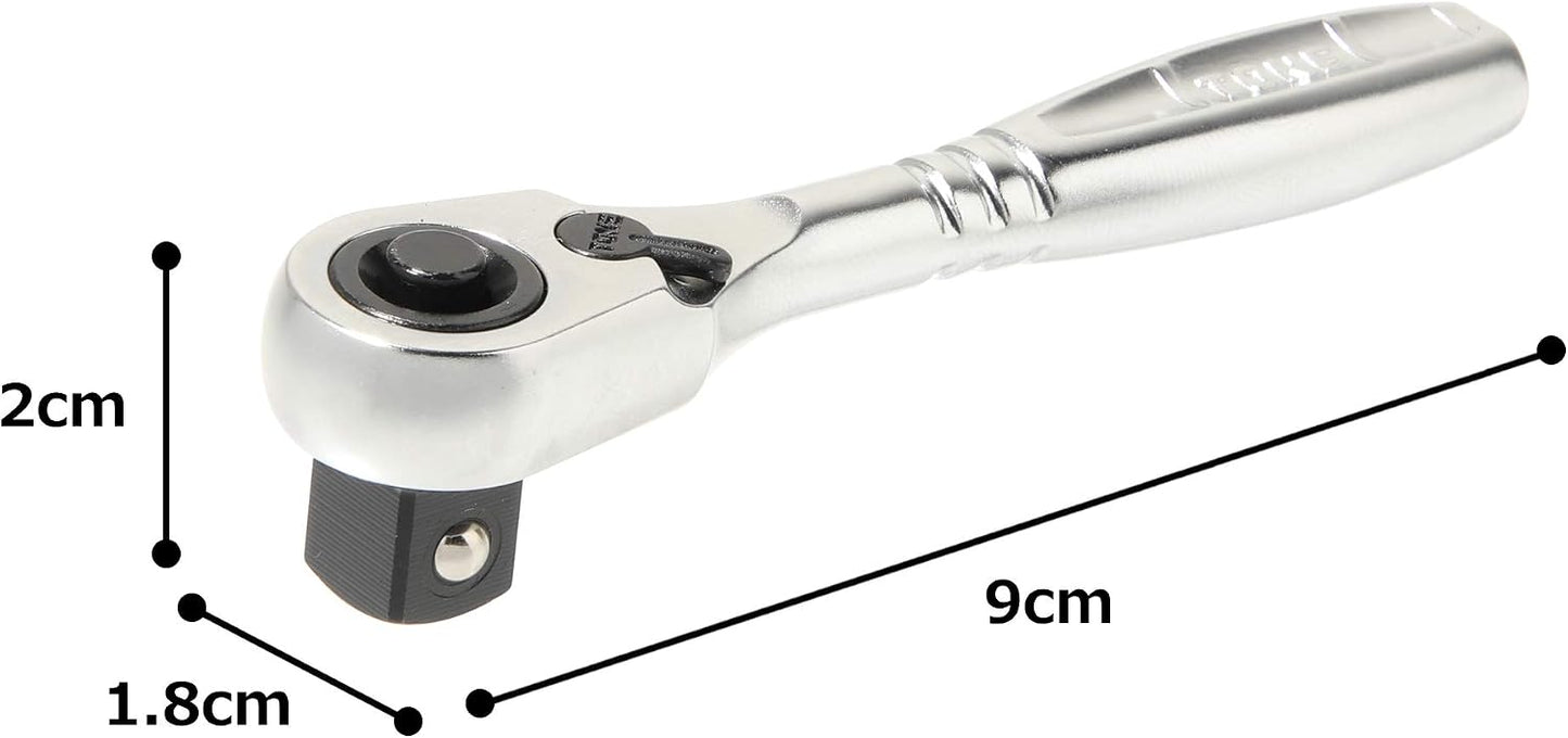 TONE Short Ratchet Handle Compact Head (Socket Hold Type) RH3CHS 3/8" Inch Drive