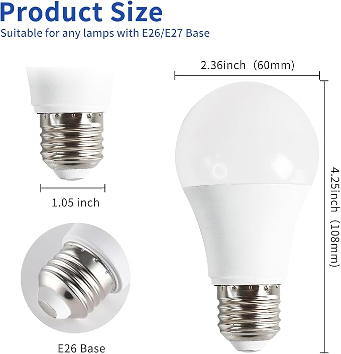 LQ BSDERA 4PK Full Spectrum Light Bulbs, 6000K Natural Light That Mimic Sunlight - Image 7