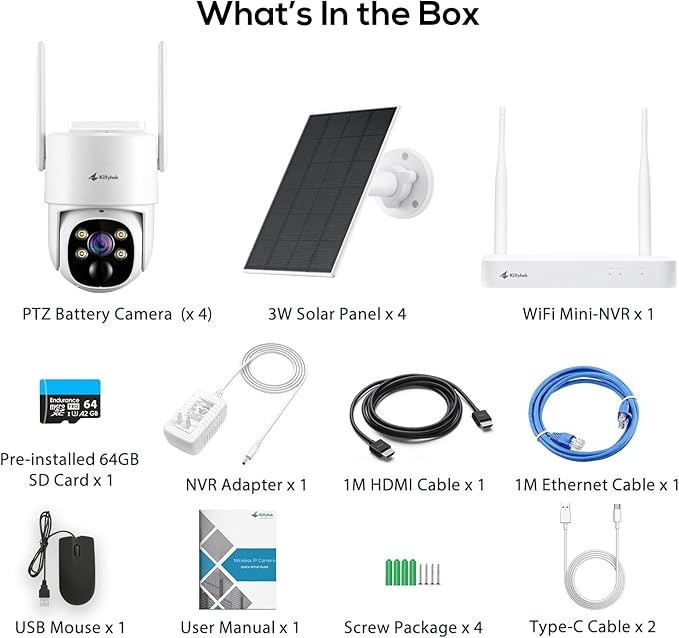 Kittyhok Solar Security Cameras Wireless Outdoor, 360° Pan & Tilt Home Security - Image 9