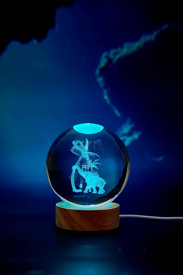 3D Elephant Crystal Ball Lamp, Lifelike Elephant Night Light, 16 Colors - Image 9