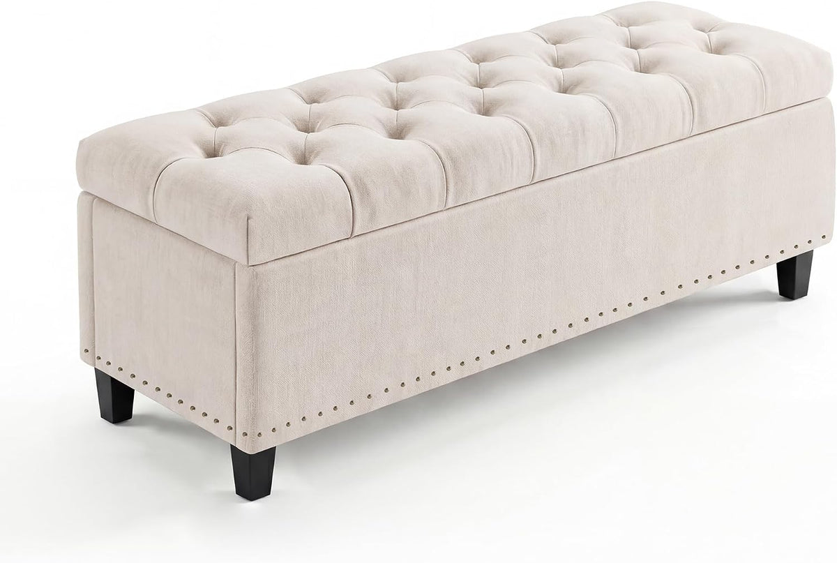 51" extra large storage ottoman bench, supports 660lbs, main product view