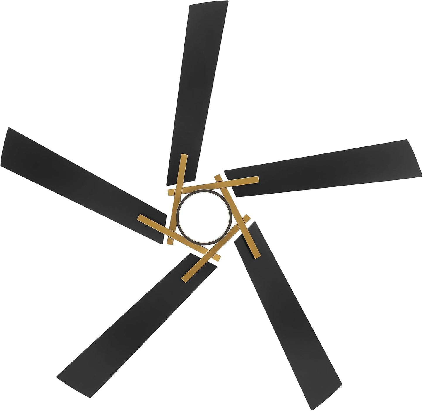 WINGBO 64 Inch Ceiling Fan with Light and Remote, 5 Plywood Blades, 6-Speed Reversible DC Motor, Dimmable, 3CCT, Modern Ceiling Fan for Bedroom Living Room Kitchen, Gold and Black