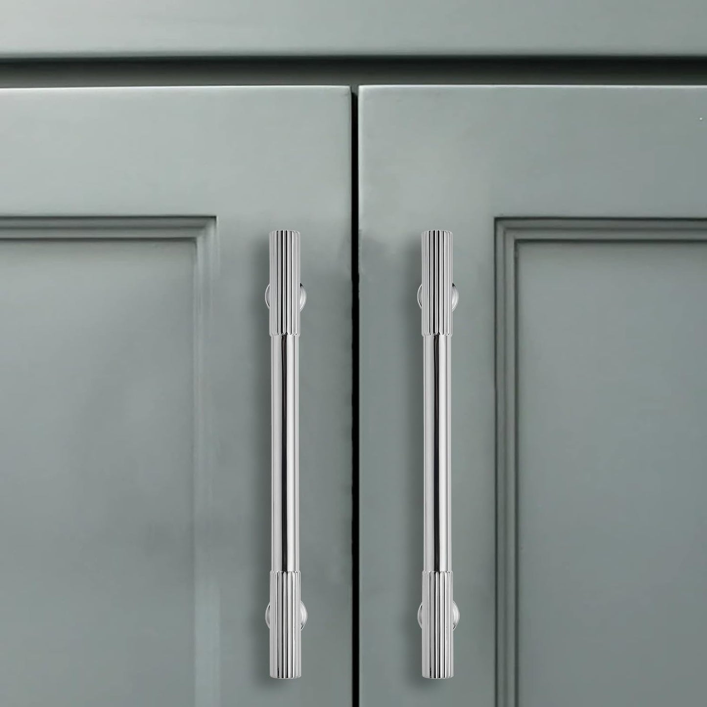 10 Pack 6 Inch(152mm) Hole Center Polished Chrome Cabinet pulls Kitchen Handles Solid Heavy Duty Cabinet Pull Kitchen Hardware