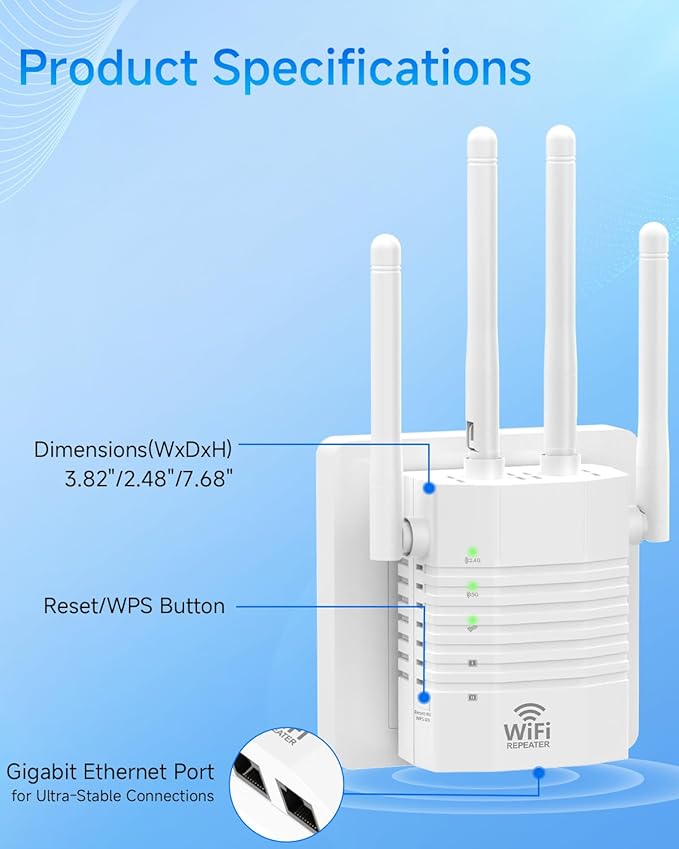 WiFi Extender, WiFi Extender Signal Booster Dual-Band Wireless Repeater - Image 8