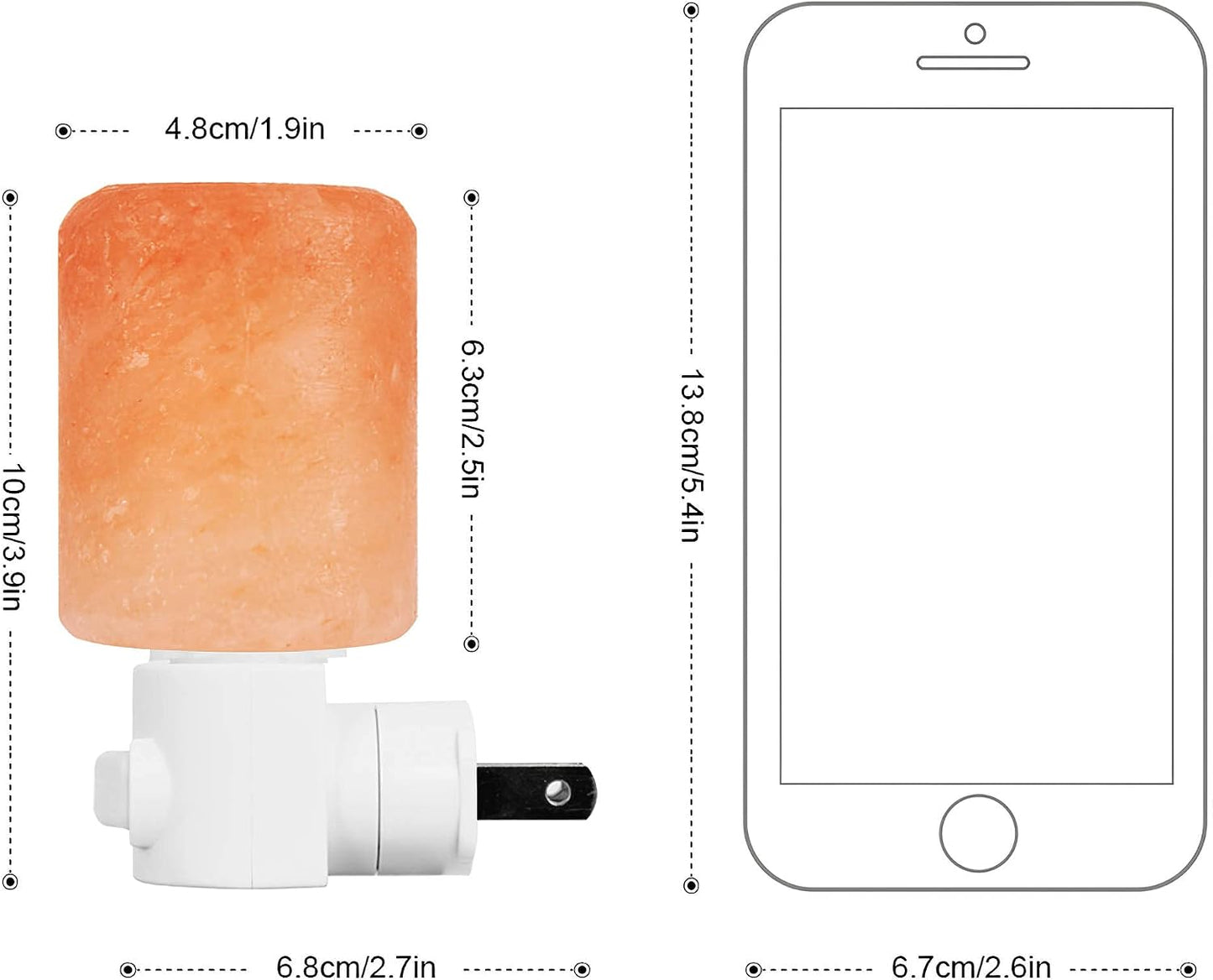 Syntus Himalayan Salt Lamp | Natural, Himalayan Salt Lamp, UL Listed Plug, Air Purifying, Decoration, Wall Light, Bulb Replacement, Durability