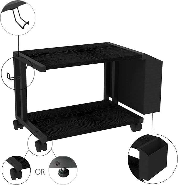 VEDECASA 2 Tier Black Printer Stand - Image 7