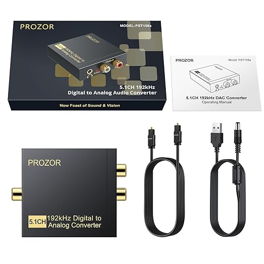 PROZOR 192Khz Digital to Analog Audio Converter Support 5.1CH Optical to RCA - Image 8