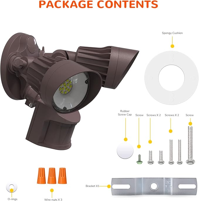 JJC LED Security Lights Motion Sensor Flood Light Outdoor Fixture, 27.5W 3000LM - Image 6