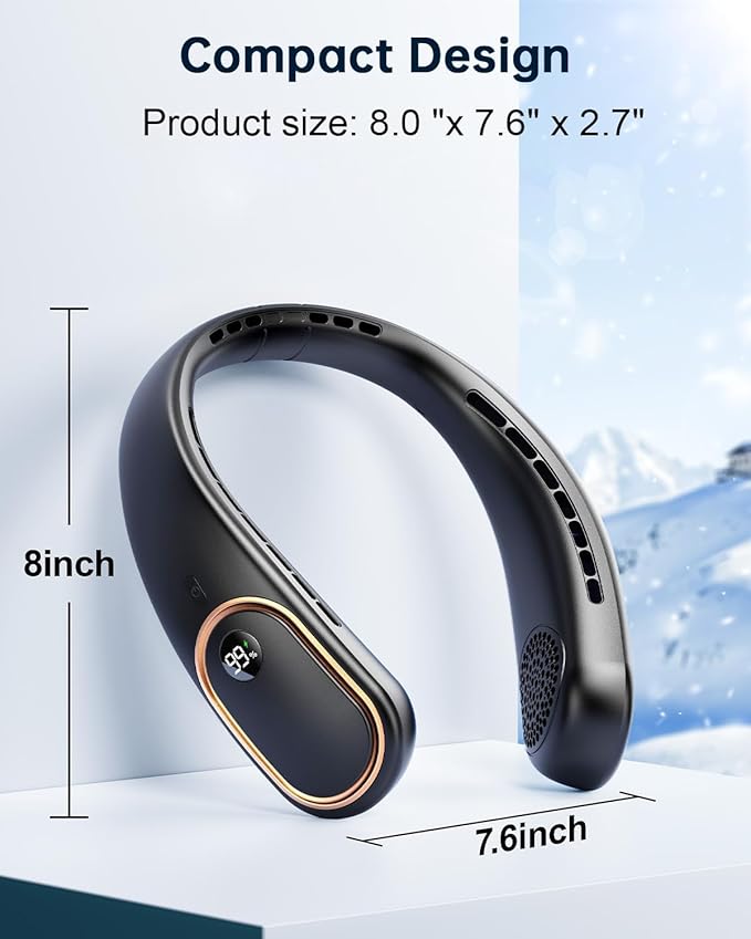 SHEWIND Portable Neck Fan - 5000mAh Rechargeable Hands-Free Wearable Fan | 4 - Image 8