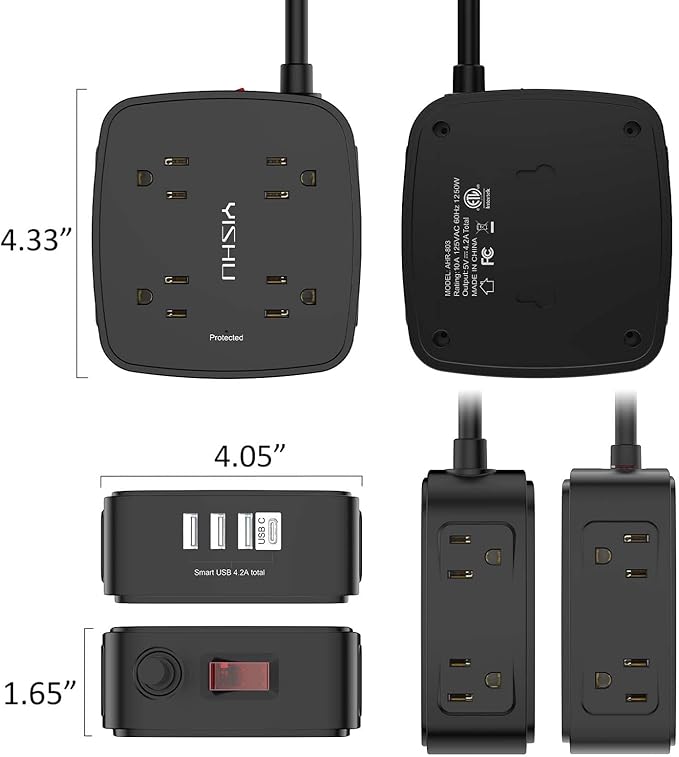 10 Ft Surge Protector Power Strip - Image 7