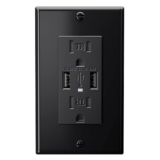 EverElectrix 2-Pack 4.8A Black Wall Outlet - 15Amp Duplex Tamper Resistant - Image 8