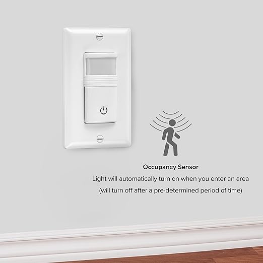 Maxxima Occupancy Vacancy Motion Sensor PIR Wall Switch, 3-Way or Single Pole - Image 9