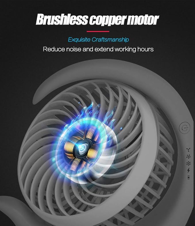 Viniper Portable Rechargeable Fan, Small Desk Fan : 3 Speeds & about 8-24 Hours - Image 7
