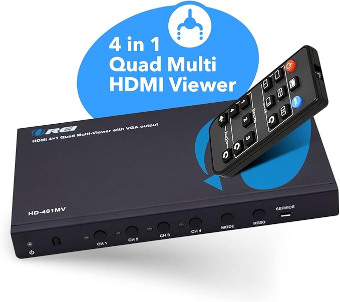 Quad Multi Viewer 4 in 1 Out by OREI HDMI Switcher 4 Ports Seamless Switcher - Image 9