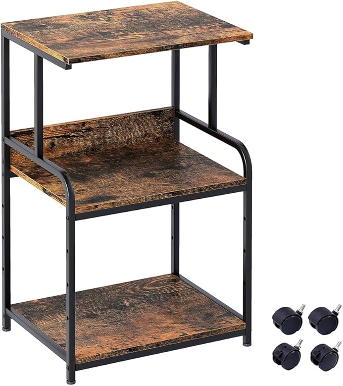 Arbuxzuy Printer Stand with Storage Shelf, 3 Tier Printer Cart with Wheels - Image 9