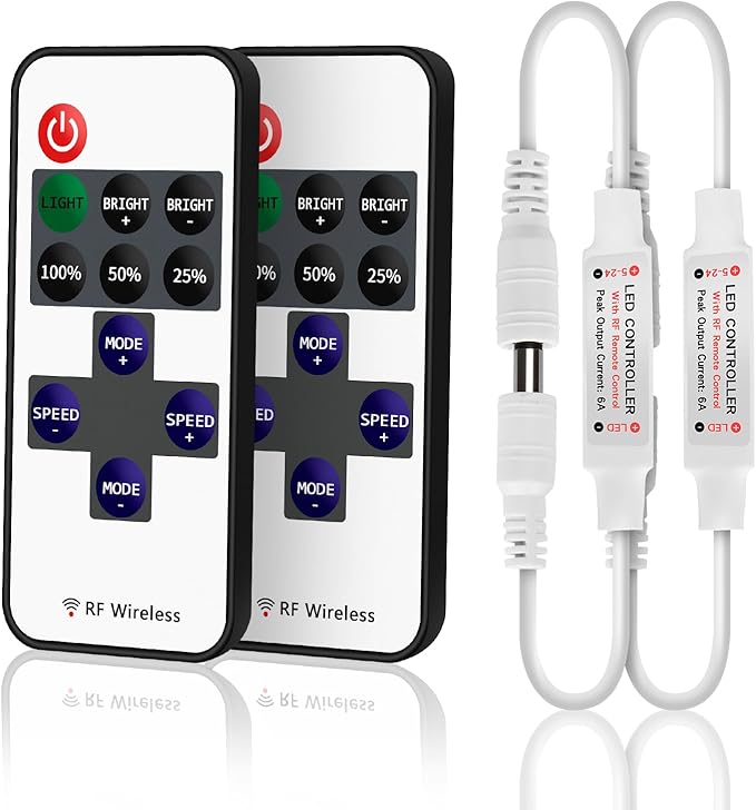 RGBZONE 2 Pack Mini RF LED Dimmer, Single Color Controller - Image 9
