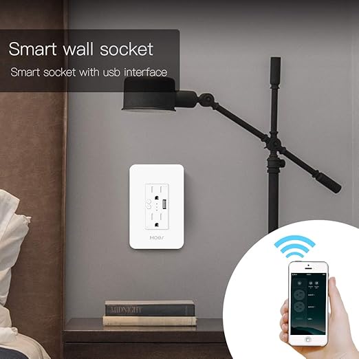 MOES WiFi Smart Wall Outlet, 15A Divided Control 2 in Wall Socket - Image 8