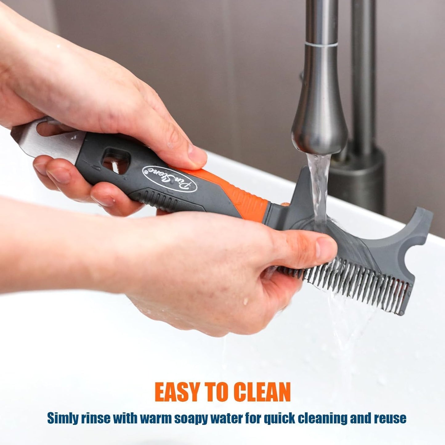4-in-1 Paint Brush Comb and Paint Roller Cleaner Tool | with Metal Can Opener, Sturdy Plastic Painters Tool, Ideal for Small, Medium, Large Paintbrush & Roller Cleaning Washing