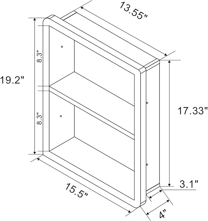 Shower Niche 14x18, Recessed Medicine Cabinet Without Mirror, 304 Stainless - Image 9