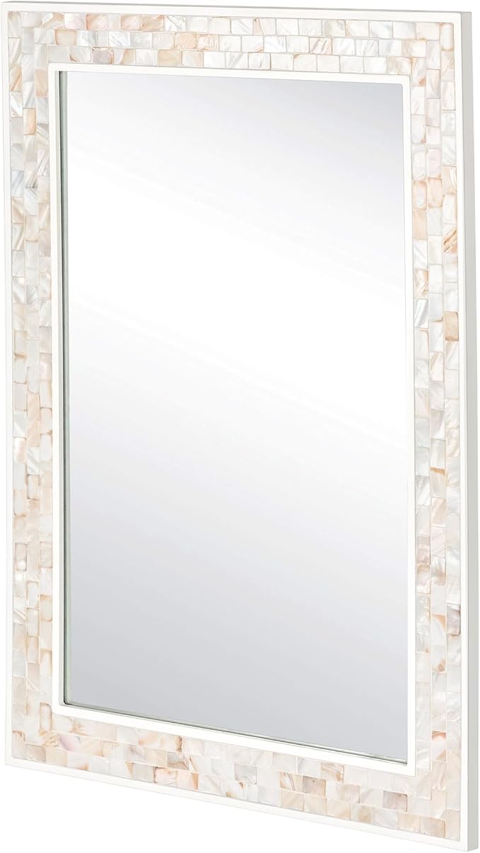 Tanmicoshomy 20x 28 Inch Rectangle Wall Mirror, Natural Shell Framed - Image 7