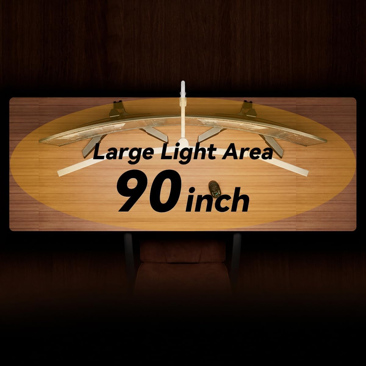 Adjustable LED Desk Lamp with Clamp, 4-Head Eye-Caring CRI95+ Desk Light, Stepless Dimming & Color Temp Remote Control, Flexible Neck, 5-Mode for Reading, Computer, Crafting, 90" Wide Desk Coverage