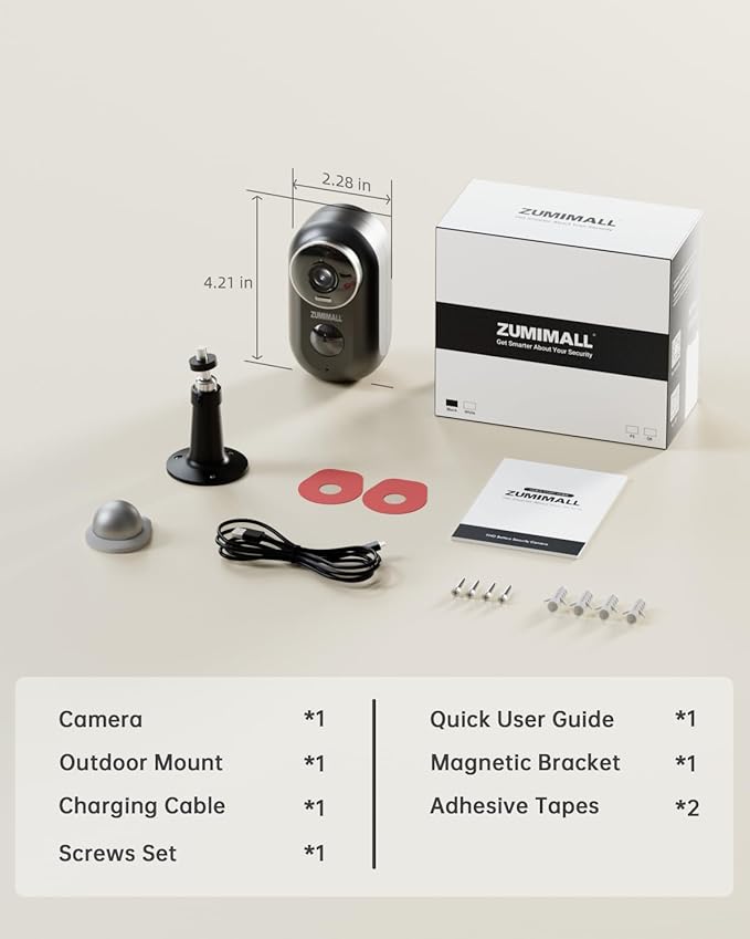 ZUMIMALL 2K Security Cameras Wireless Outdoor, Magnetic Mount, 130° View - Image 8