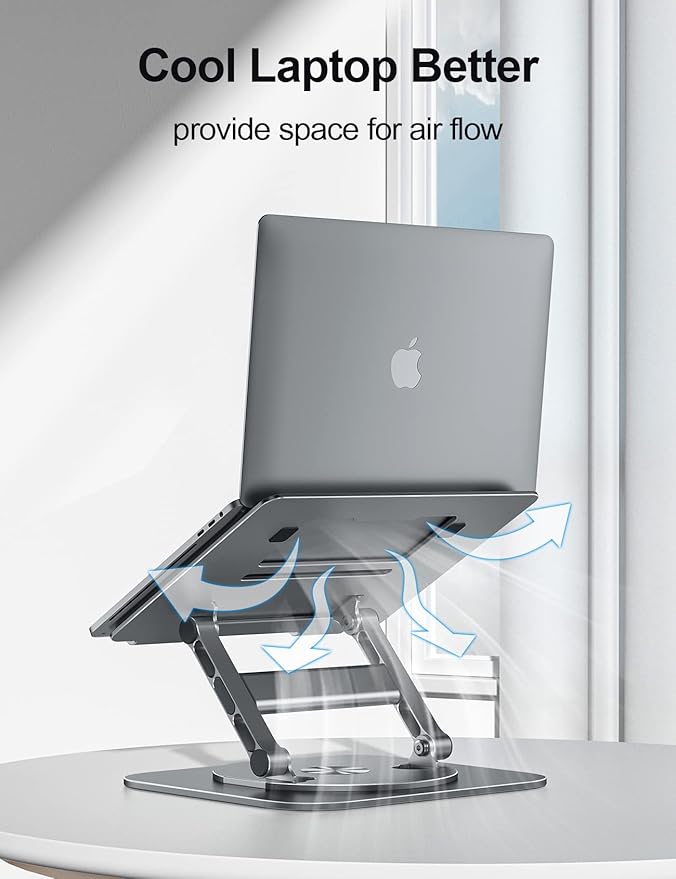 MCHOSE Laptop Stand, 360 Swivel Aluminum Computer Stand Ergonomic Laptop Riser - Image 6