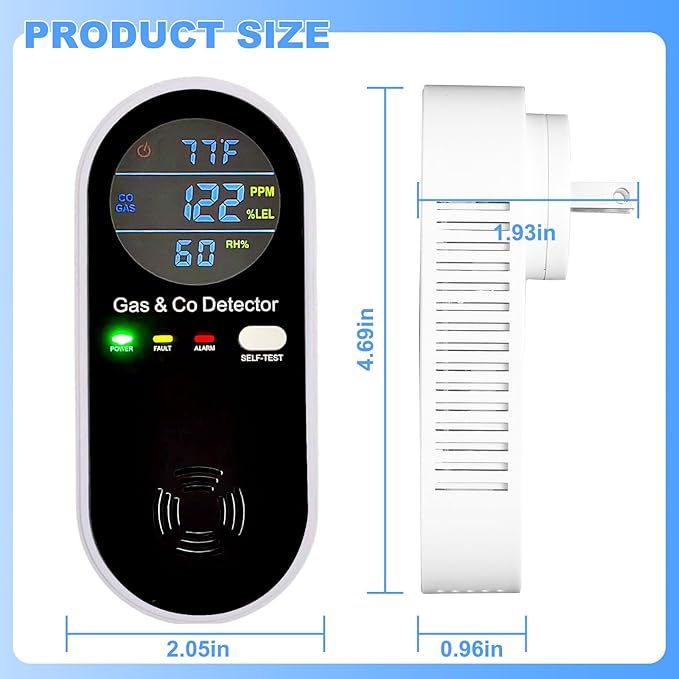 Combustible Gas & Carbon Monoxide Detector 4-in-1 Alarm - Image 7