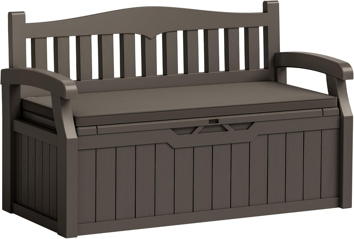 flamaker 80 gallon storage bench with cushion, waterproof, main product view