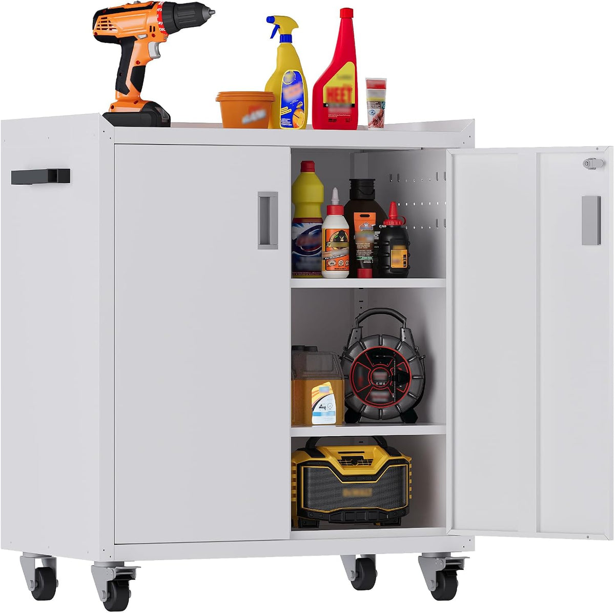 washsemba metal garage storage cabinet with wheels ,lockable, main product view