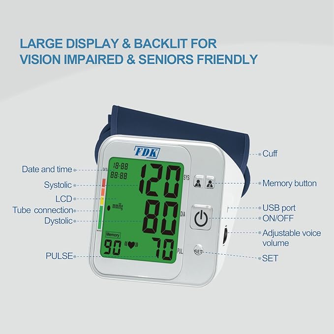 Blood Pressure Monitors for Home USE; Voice Volume Control Bilingual; Talking - Image 7