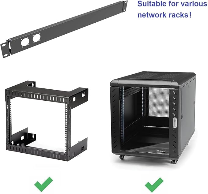 QiaoYoubang 1U Hinged Rack Panel 2D XLR HDMI Audio Rack Mount Panel - Image 5