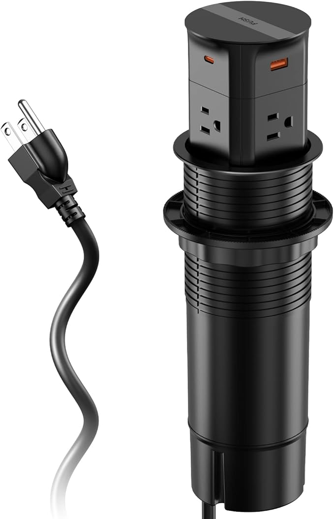 Pop up Outlet for Countertop, PD 20W USB C Fast Charging, 3.15" Desk Grommet - Image 8