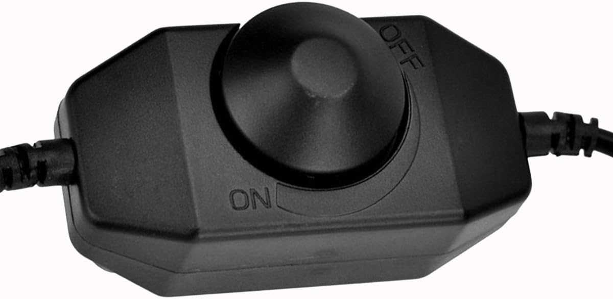 PWM DC12/24V 3A Rotary Stepless LED Dimmer Switch with DC5521 Male and Female Jack