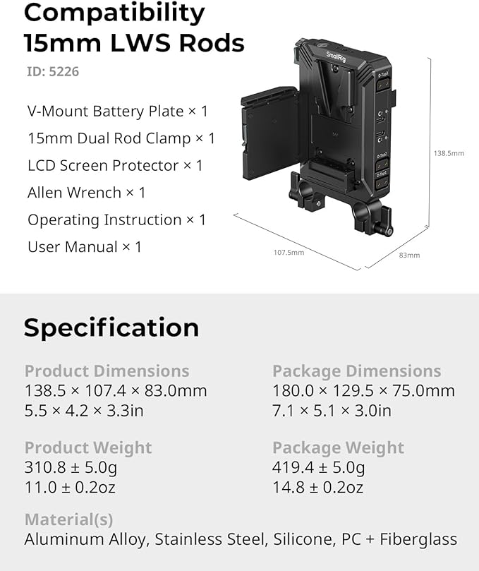 SMALLRIG V-Mount Battery Plate Kit - Image 9