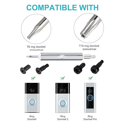 Replacement Ring Doorbell Screwdriver + 20Pcs Doorbell Screws & Charger - Image 5