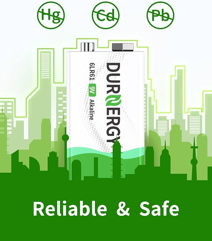 DURNERGY 9V Batteries, 9 Volt Batteries 8 Pack, 10-Year Shelf Life, 9V Batteries - Image 7