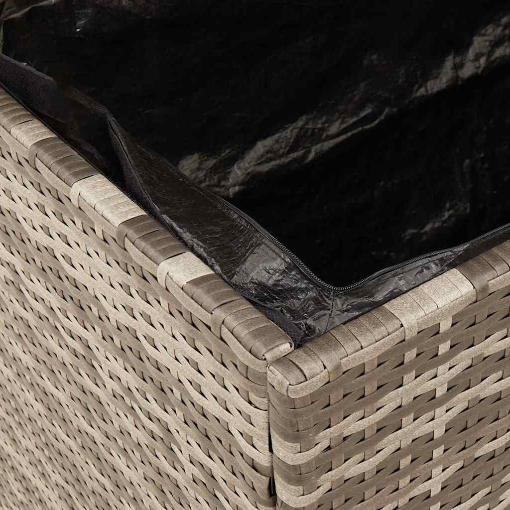 vidaxl patio storage box gray 31.5"x15.7"x18.9" poly rattan, view 9