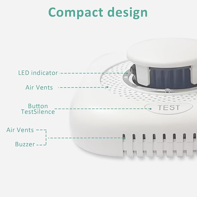 Optical Smoke Alarm with Advanced Photoelectric Technology, Battery Power Smoke - Image 8