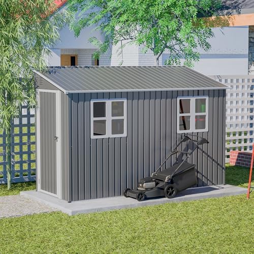yopto 4x10 ft outdoor shed with floor frame, view 12